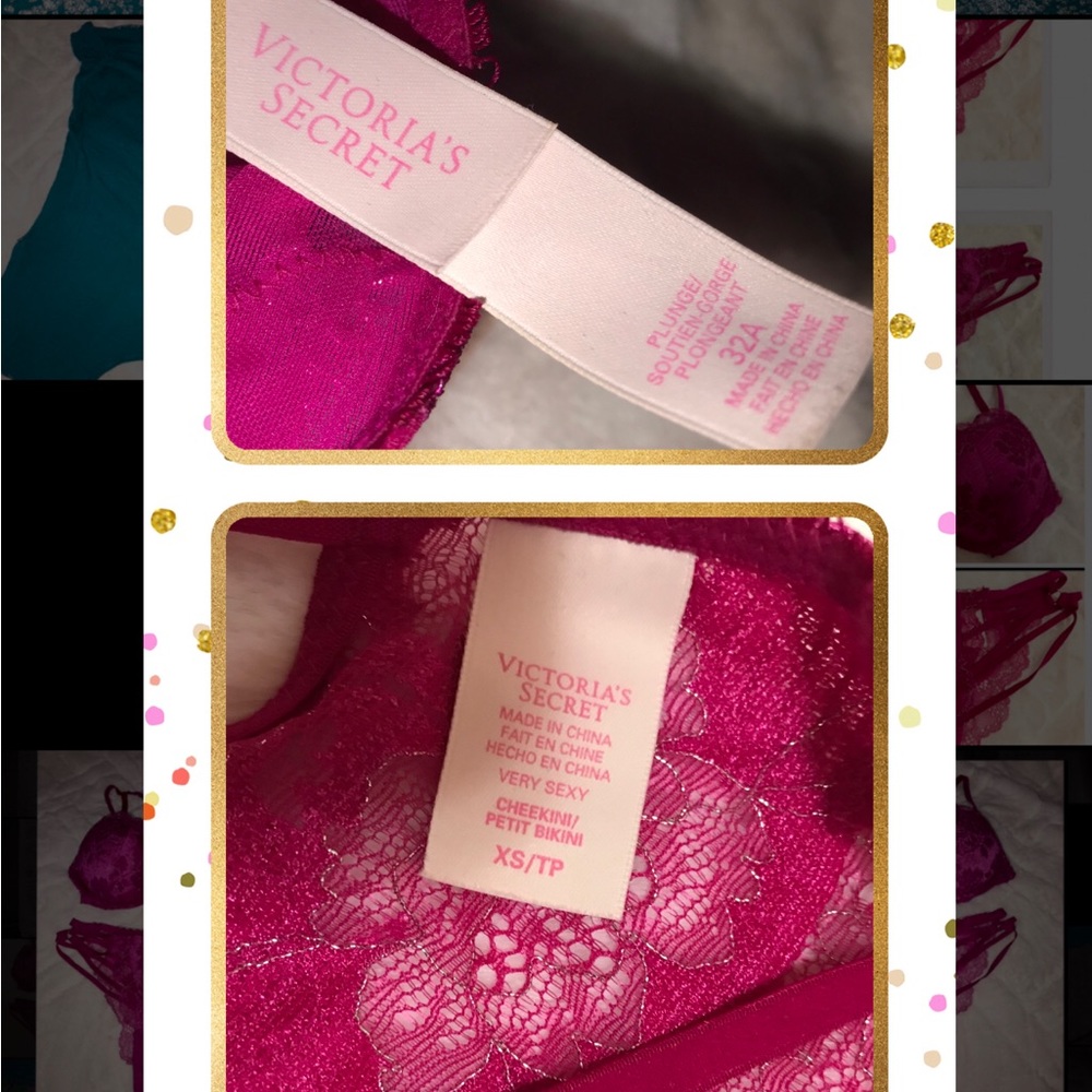 Rare Raspberry Sparkly Lingerie Set *PRICE FIRM* - Picture 7 of 7